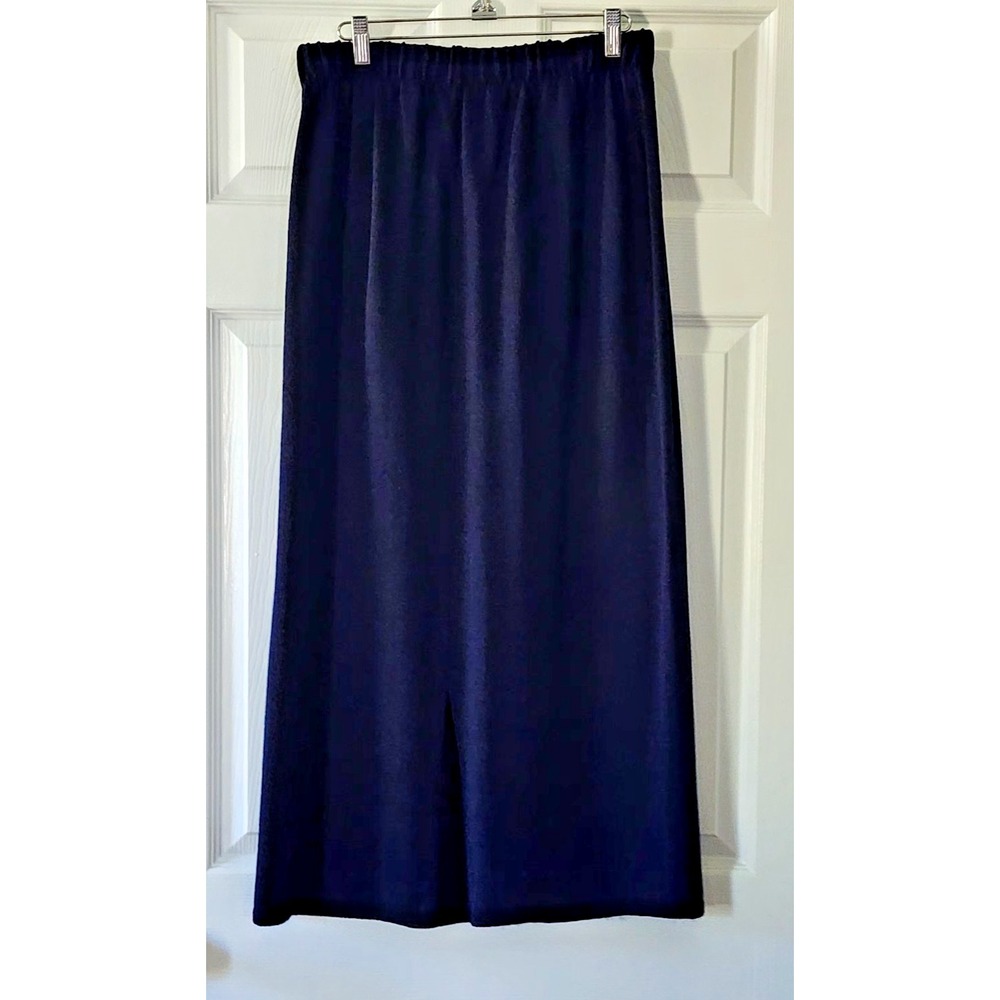 Vintage 90s San Remo by Laura Knits Navy Elastic Waist Knit Maxi Skirt MD